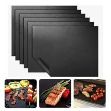 Lot de 9 tapis de cuisson antiadhésifs pour four et gril - 40 x 33 cm - Noir