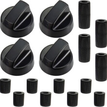 Universal black oven control knob 4-pack