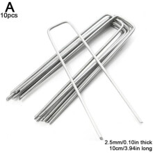 U-Shaped Tent Pegs Galvanized 20-Pack