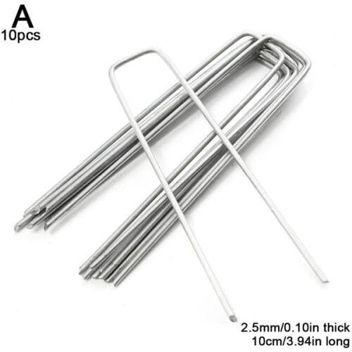 U-Shaped Tent Pegs Galvanized 20-Pack