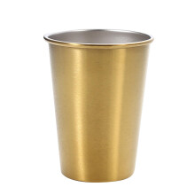 SDJMa 12 oz Stainless Steel Pint Cups Shatterproof Cup Unbreakable Metal Drinking Glasses for Bar, Home, Restaurant(Gold)