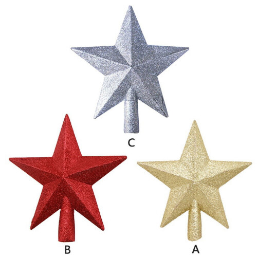Silver Glitter Mini Star Tree Topper Plastic 1 Piece 1