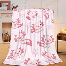 Rosa Axolotl plyschfilt 60x50 tum