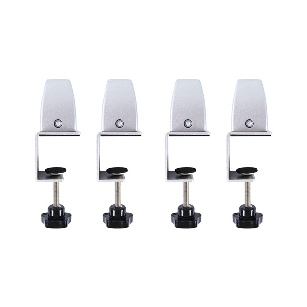 4 Pcs Office Desk Divider Clamp Privacy Screen Clip Holder Bracket Screen Baffle Clamp Partition For Table Clamp -Silver 6031643768143