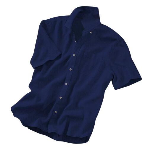 Herren-Freizeitjacke aus Baumwoll-Leinen-Mischgewebe, Kurzarm