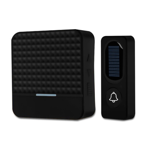 Wireless Doorbell Kit Solar Button Plug-In Chime 4 Volume 1
