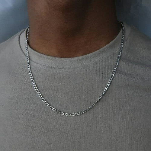 Colar Figaro Chain em aço inoxidável, 50 cm (20 polegadas)