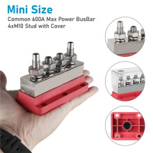 Heavy Duty Power Distribution Terminal Block 4xM10 Studs (3/8") for Truck Marine Battery
