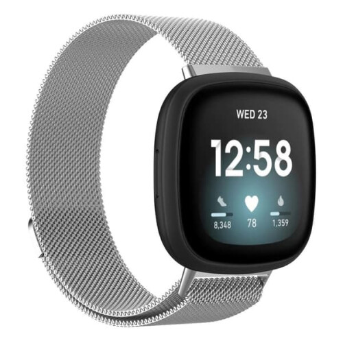 Bransoletka Milanese Loop do Fitbit Versa4Sense2Silver