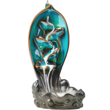 Waterfall Incense Burner Backflow Incense Holder Ceramic Smoke Incense Burner Censer for Home Office Yoga