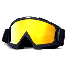 Ski Goggles Gold Mirrored Lens Matte Black