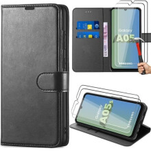 Etui ochronne do Samsunga Galaxy A05s, czarne, ze skóry syntetycznej