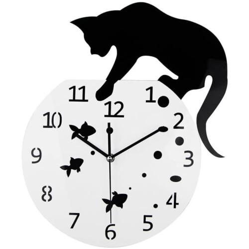 Guldfisk Kat Vægur Stue 3D Design