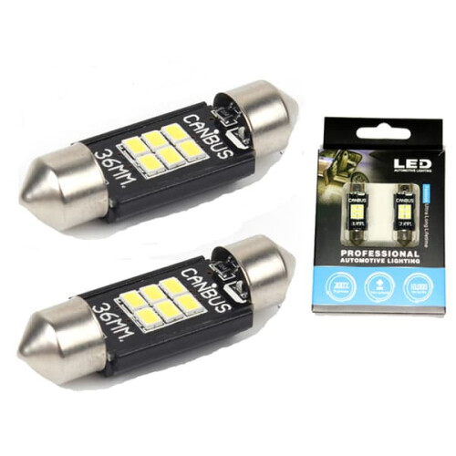 Refletor LED CANBUS C5W36mm 6000K (pacote com 2)