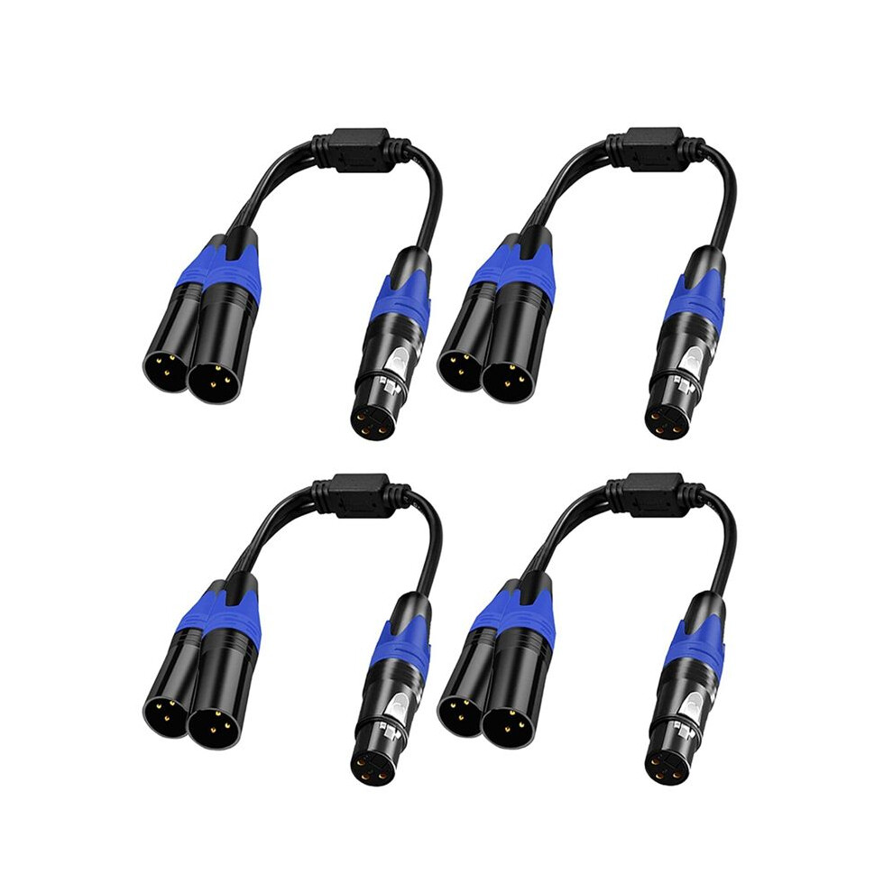 Xlr Splitter Cable, 1 Xlr Female To 2 Xlr Male Y Cable Balanced Microphone Splitter Cord Audio Adaptor 4Pack 6032112140033