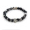 Pulseira de caveira com pedras de ágata prateadas (1 peça) 1