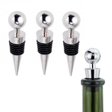 Weinstopper aus Metall, silber, 3er-Pack