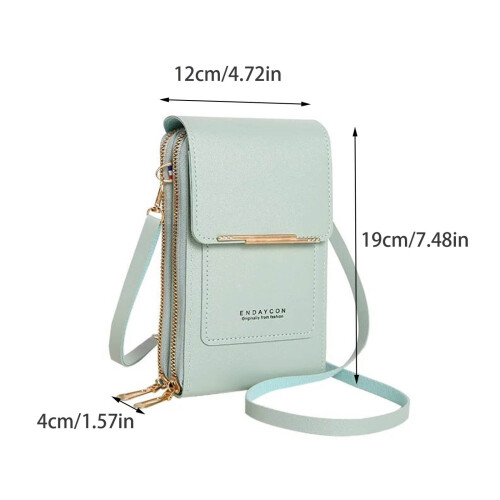 Grüne Leder-Handytasche mit Touchscreen, 6,7 Zoll 1