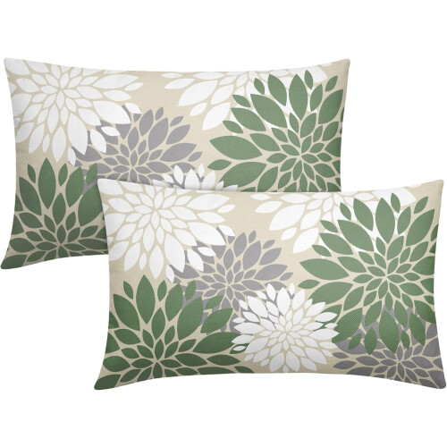 Μαξιλαροθήκες Sage Green 12x20 ίντσες 2 τεμάχια