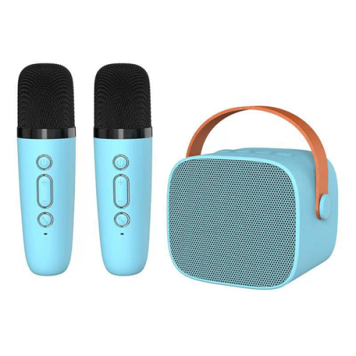 Φορητή μίνι συσκευή καραόκε Bluetooth με 2 μικρόφωνα