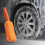 Set di spazzole per autolavaggio per pneumatici e mozzi, in microfibra arancione 6