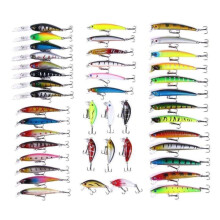 Meall iascaireachta wobbler minnow pacáiste 43 il-dhathach