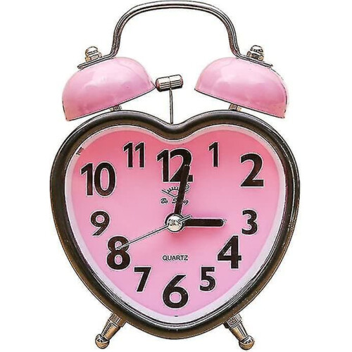 Herzförmiger Wecker mit Nachtlicht, Rosa