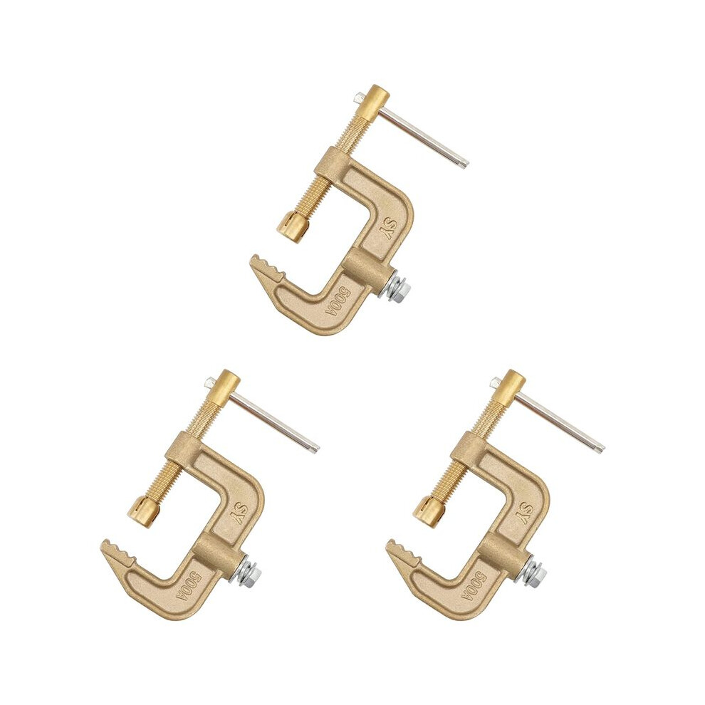 3X Welding Ground Clamp, 500A Current G-Type Solid Brass Ground Clamp, 43Mm Jaw Width For Tig Mig Mma Welders 6032651179754