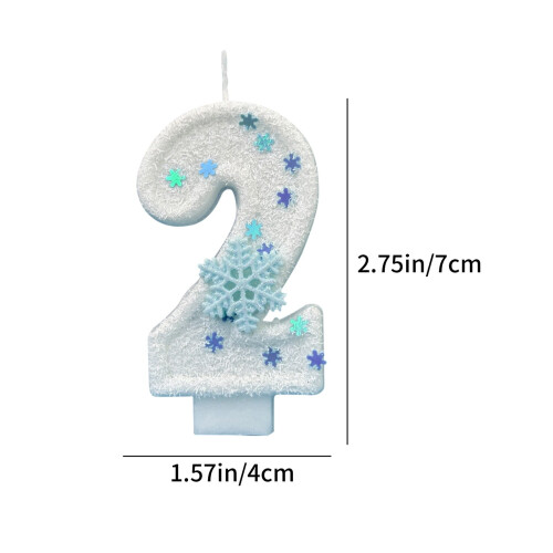 Snowflake Number Candles 0-9 for Cake Decoration 2