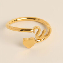Bague initiale en or pour femme, empilable et personnalisable
