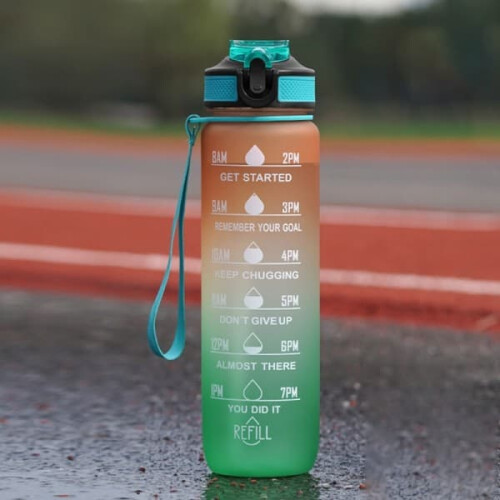 Water Bottle Sports Plastic Cup Light Orange 1000ml
