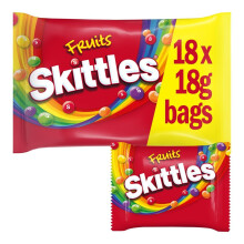 Skittles Fruit Sweets Party Pack, 18 Funsize Sweets Bags Chocolate, Sweets Gift Box (324g), Perfect for Packed Lunches, On-the-Go Snacks, Sharing