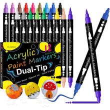 Acrylfarbmarker für Kinder, Doppelspitze, 18 Farben