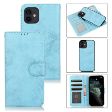 iPhone12 pénztárca tok, világoskék, kettős funkciójú