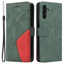 Etui portfelowe KT do Samsunga Galaxy A14 5G w kolorze zielono-czerwonym