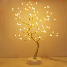 Árvore de Natal com Luzes LED Branco Quente, 108 LEDs, Galhos Ajustáveis