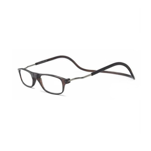 Smarte lesebriller brune +4 magnetiske