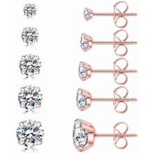Cubic Zirconia Earrings Hypoallergenic 316L Stainless Steel
