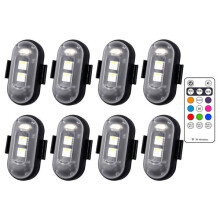 LED-es stroboszkópos repülőgéplámpa, 8 színű, 8 db