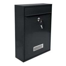 Acél postaláda, fekete, időjárásálló, zárható