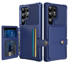 Etui do Samsunga Galaxy S24Ultra granatowe, 4 sloty na karty
