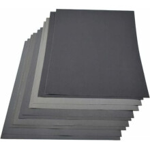 Sandpapir til våd brug 230x280 mm 2 ark pr. kornstørrelse 800-2000