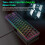 Gaming Keyboard Ergonomic Compact USB Black 7
