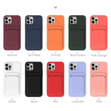 Etui Floveme na iPhone'a 14Pro z uchwytem na karty ciemnozielone