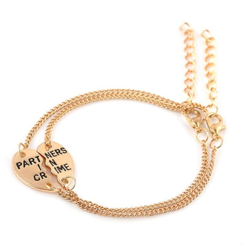 Partnerarmband für Freunde oder Partner, Gold, 2er-Pack