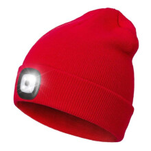 Cappello a LED lavorato a maglia per jogging e passeggiate, rosso