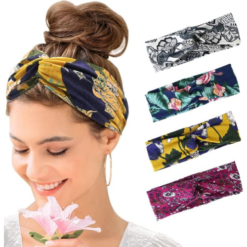 Women's Soft Cotton Headband Set 4-Piece