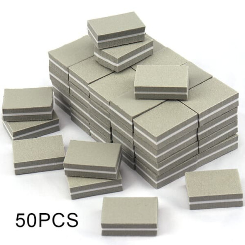 Mini blocchetti buffer per unghie in gel acrilico naturale, 50 pezzi