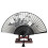Leque Oriental Winds cinza com flores brancas M23 1