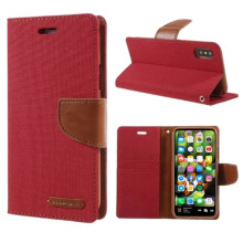 Eleganckie czerwone etui portfelowe do iPhone'a X